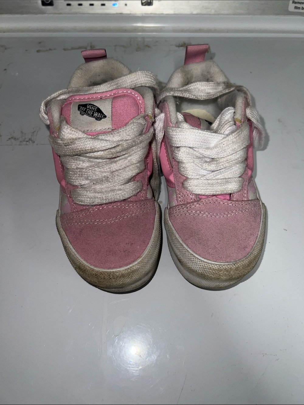 Vans Kids Pink and White High-Top Sneakers